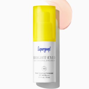 Supergoop! Bright-Eyed 100% Mineral Eye Cream SPF 40 - Broad Spectrum Sunscreen for Dark Circles & Under-Eye Brightening