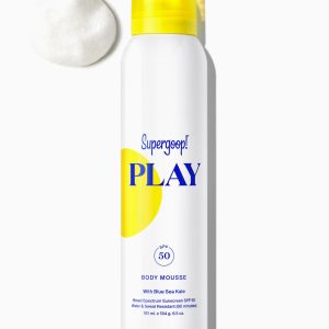 Supergoop! PLAY Body Mousse SPF 50 with Blue Sea Kale 6.5oz - Lightweight Whipped Sunscreen, Water & Sweat Resistant with Shea Butter